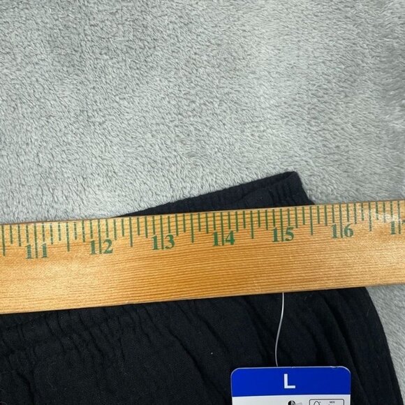 Jessica Simpson Womens Black Wide-Leg Cotton Pants Drawstring Waist L d0522 - Picture 5 of 8